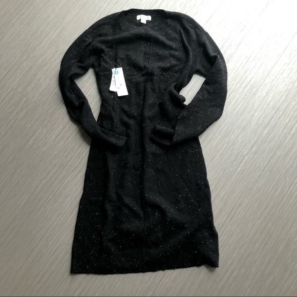 🆕 NWT BLACK SPECKLED MIDI SWEATER DRESS - Picture 1 of 4